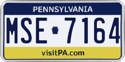 PA license plate MSE7164