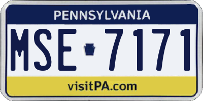 PA license plate MSE7171
