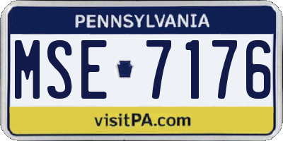 PA license plate MSE7176