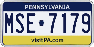 PA license plate MSE7179