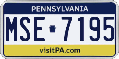 PA license plate MSE7195