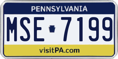 PA license plate MSE7199