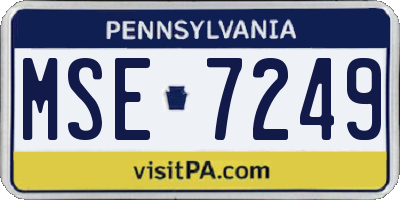 PA license plate MSE7249