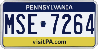 PA license plate MSE7264