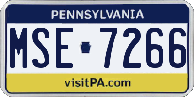 PA license plate MSE7266