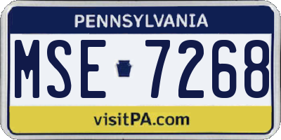 PA license plate MSE7268