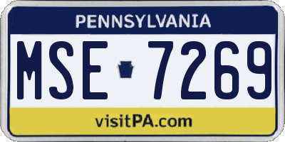 PA license plate MSE7269