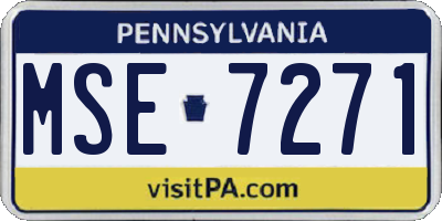 PA license plate MSE7271