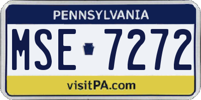 PA license plate MSE7272