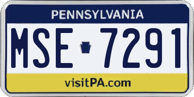 PA license plate MSE7291