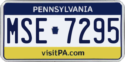 PA license plate MSE7295