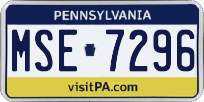 PA license plate MSE7296