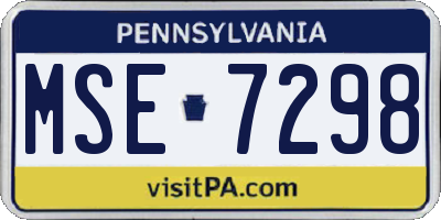 PA license plate MSE7298