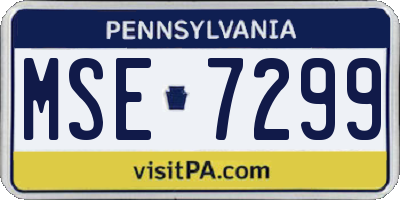 PA license plate MSE7299