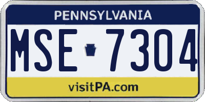 PA license plate MSE7304