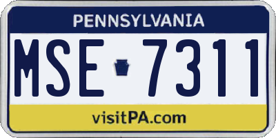 PA license plate MSE7311