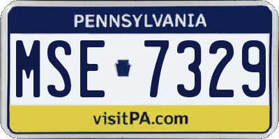 PA license plate MSE7329