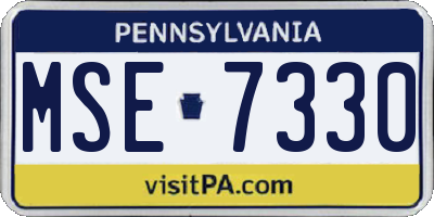 PA license plate MSE7330