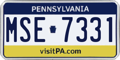 PA license plate MSE7331