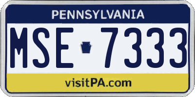 PA license plate MSE7333