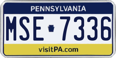 PA license plate MSE7336