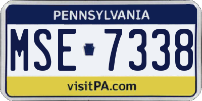 PA license plate MSE7338