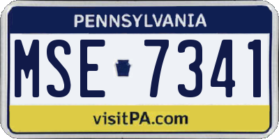 PA license plate MSE7341
