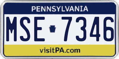 PA license plate MSE7346