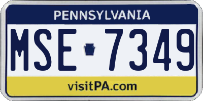 PA license plate MSE7349
