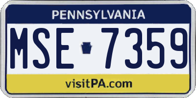 PA license plate MSE7359