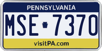 PA license plate MSE7370