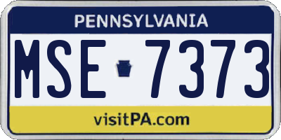 PA license plate MSE7373
