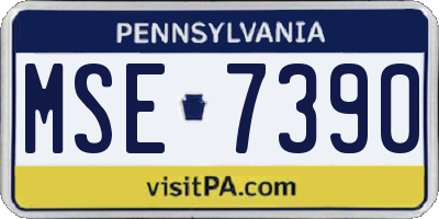 PA license plate MSE7390