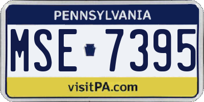 PA license plate MSE7395