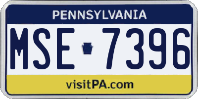 PA license plate MSE7396
