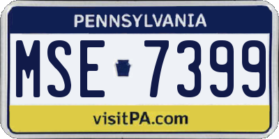 PA license plate MSE7399