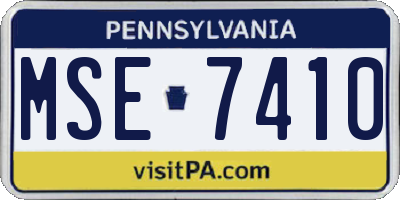 PA license plate MSE7410