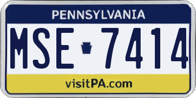 PA license plate MSE7414