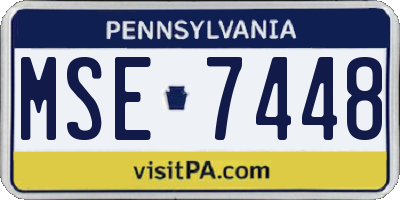 PA license plate MSE7448