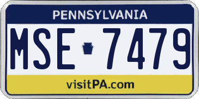 PA license plate MSE7479