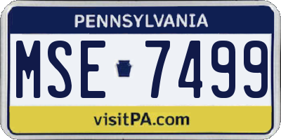 PA license plate MSE7499