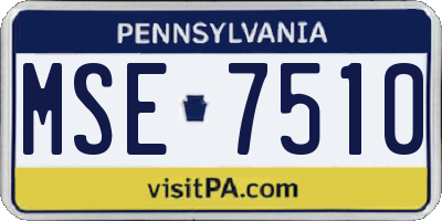 PA license plate MSE7510