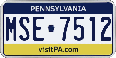 PA license plate MSE7512
