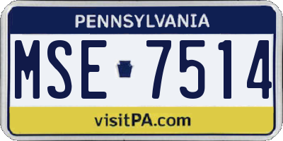 PA license plate MSE7514