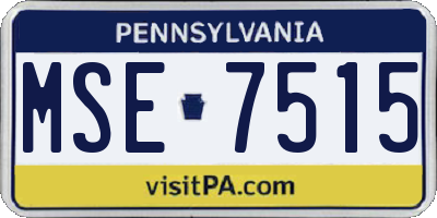 PA license plate MSE7515