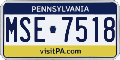 PA license plate MSE7518
