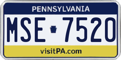 PA license plate MSE7520