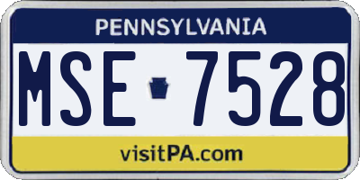 PA license plate MSE7528