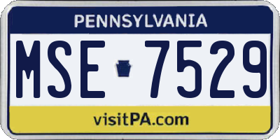 PA license plate MSE7529