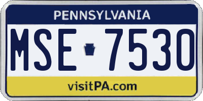 PA license plate MSE7530